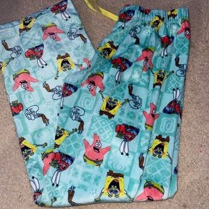 Spongebob Pijama Pants Size Medium, low rise, color teal